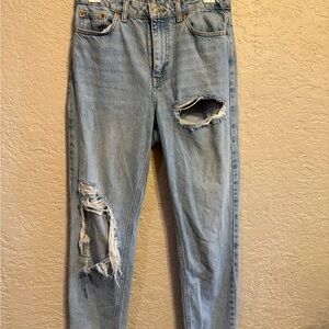Distressed Light Blue Jeans